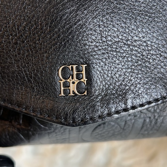 Carolina Herrera authentic black leather CH bag - Picture 2 of 9